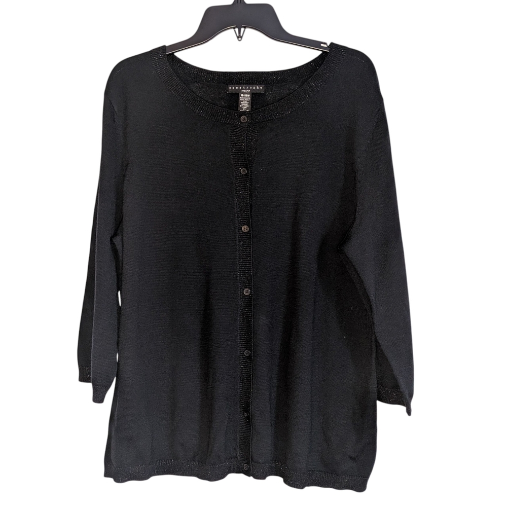 Apostrophe Woman Plus Size 16W 18W Cardigan Wool Subtle Glam Holiday Layering